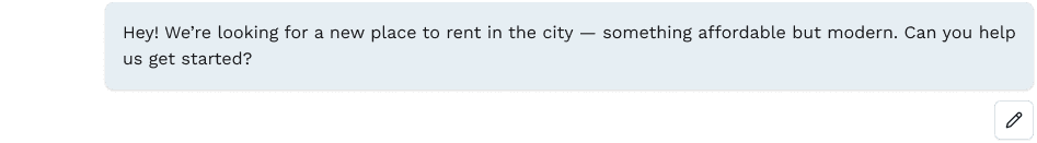 Active typing interface displaying fluid conversational inline editing rules