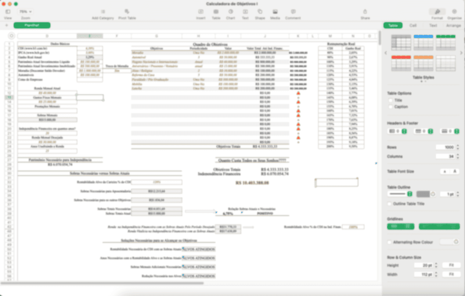 excel spreadsheet